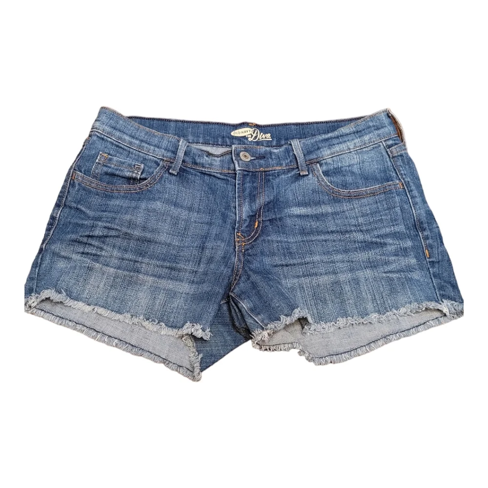 Old Navy Diva Cutoff Jean Shorts | Mid-Rise | Blue Wash Denim | Denim Shorts | 4